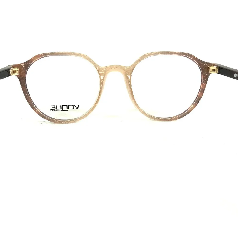 Vogue Eyeglasses Frames VO5226 2639 Brown Nude Fade Round Hexagon 48-19-140